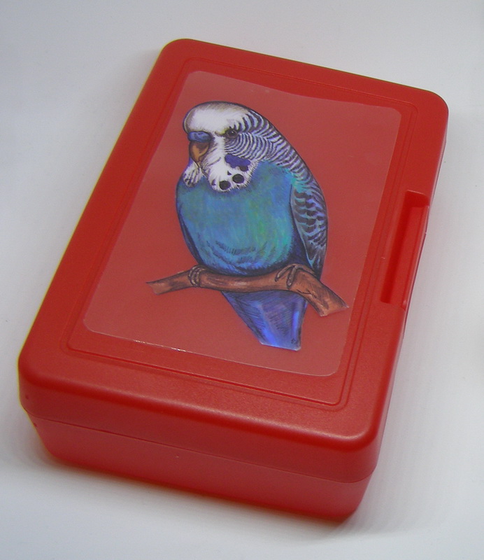 Plastový box - andulka modrá