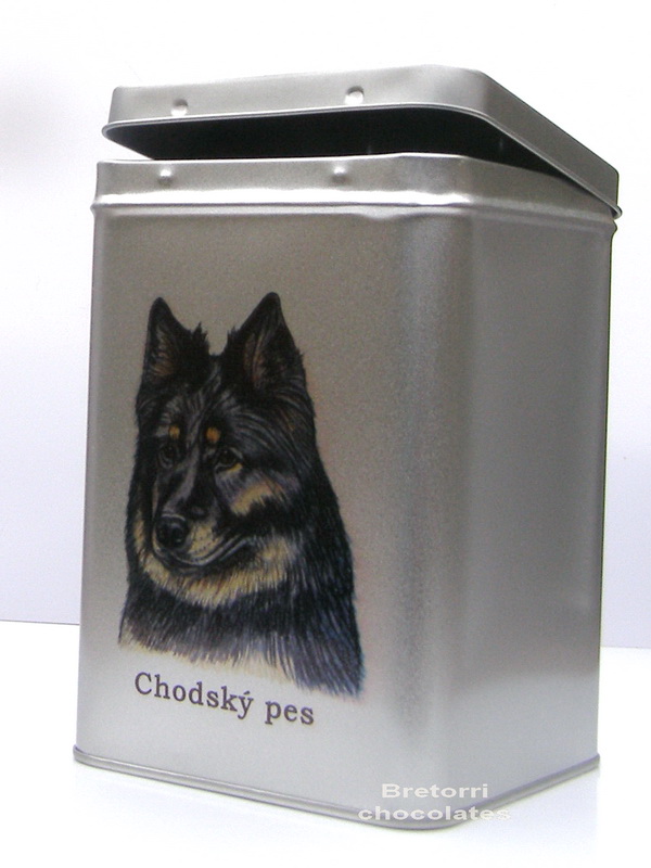 Chodský pes - plechová dóza s pamlsky pro psy
