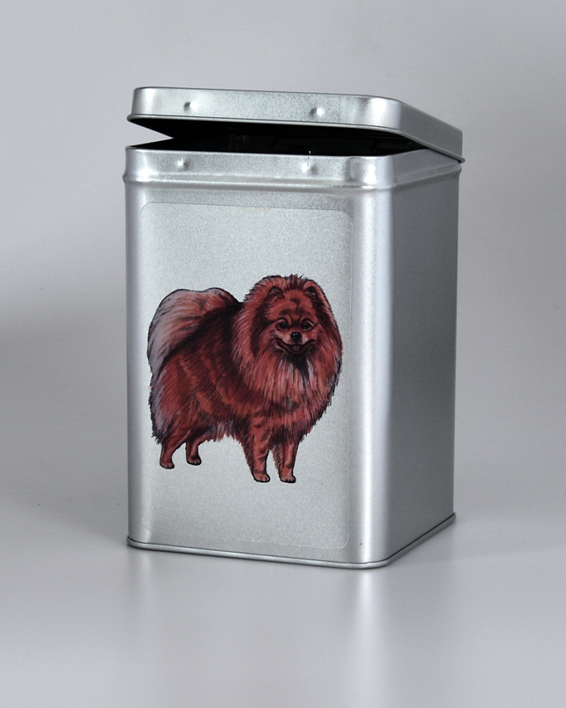 Plechová dóza - špic oranžový