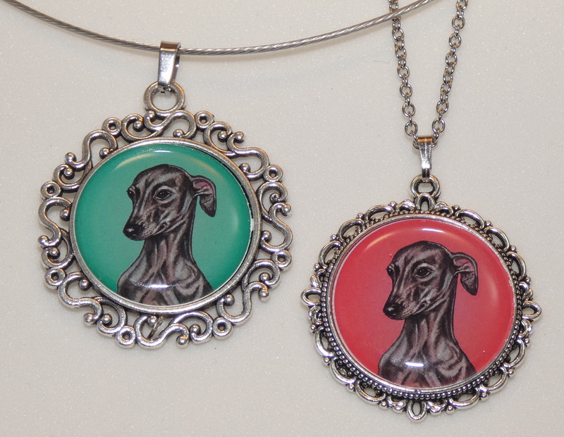 Italský chrtík - bižuterní přívěsek