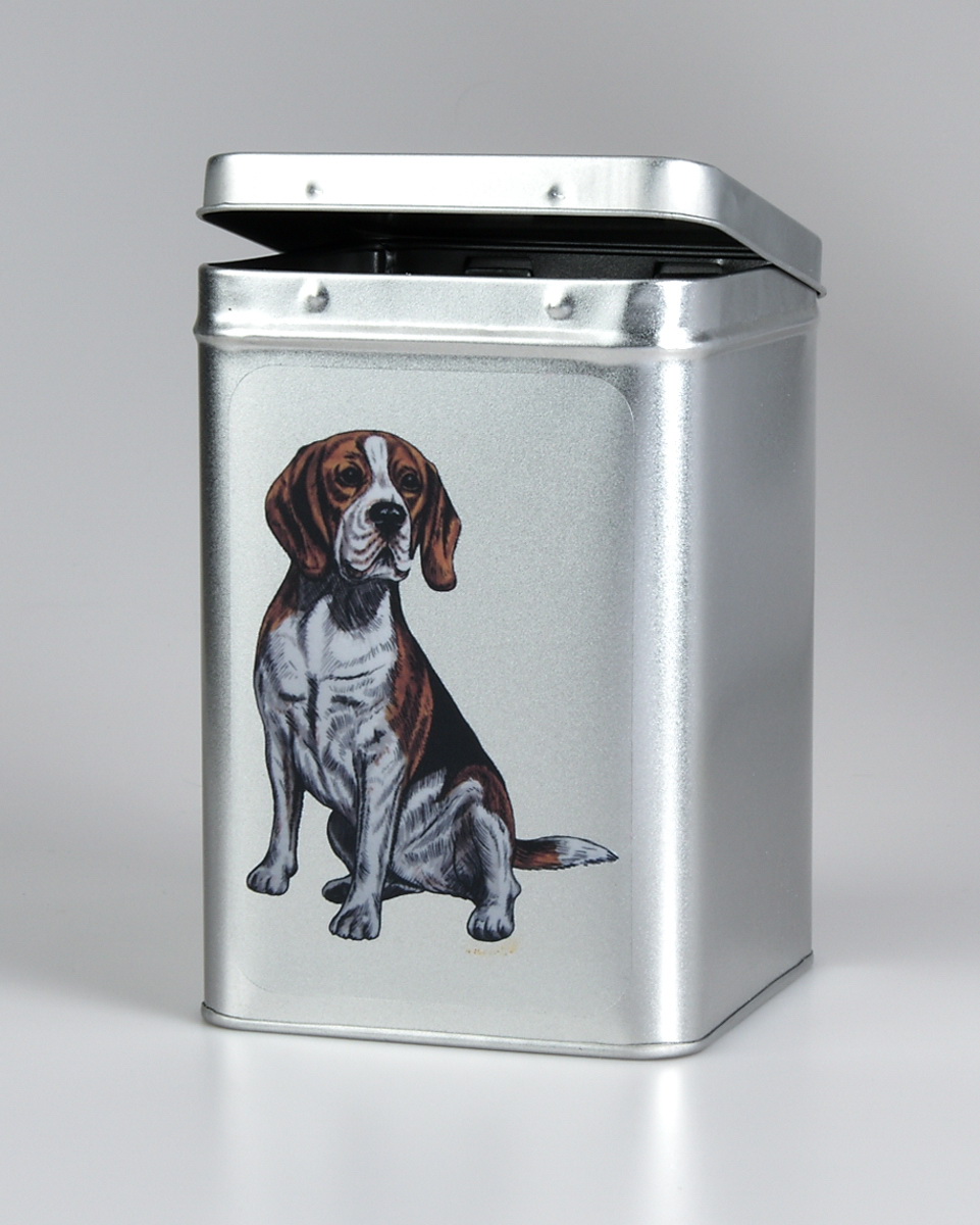 Bígl - plechová dóza s pamlsky pro psy
