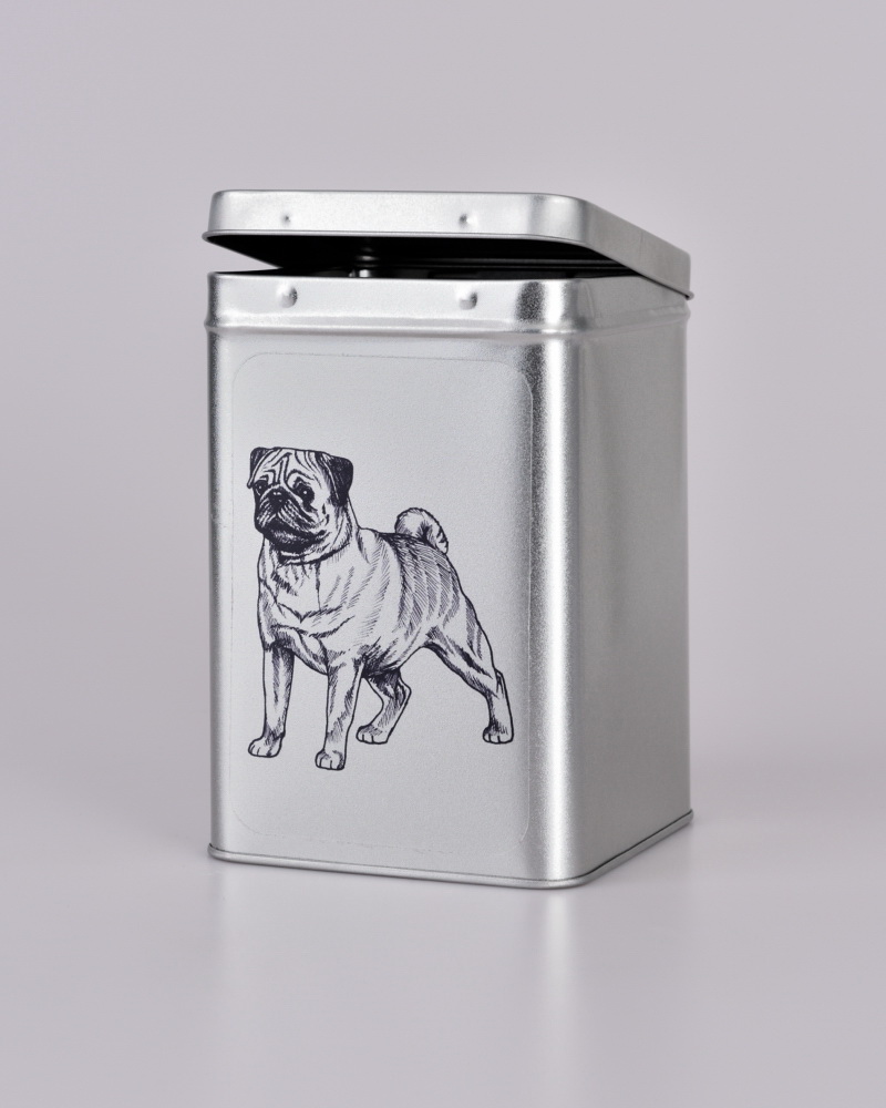 Plechová dóza - mops 