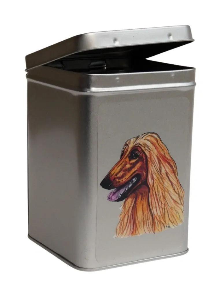 Plechová dóza - afgánský chrt 