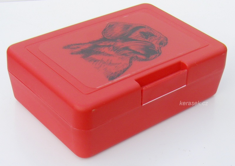 Jezevčík drsnosrstý čb - plastový box