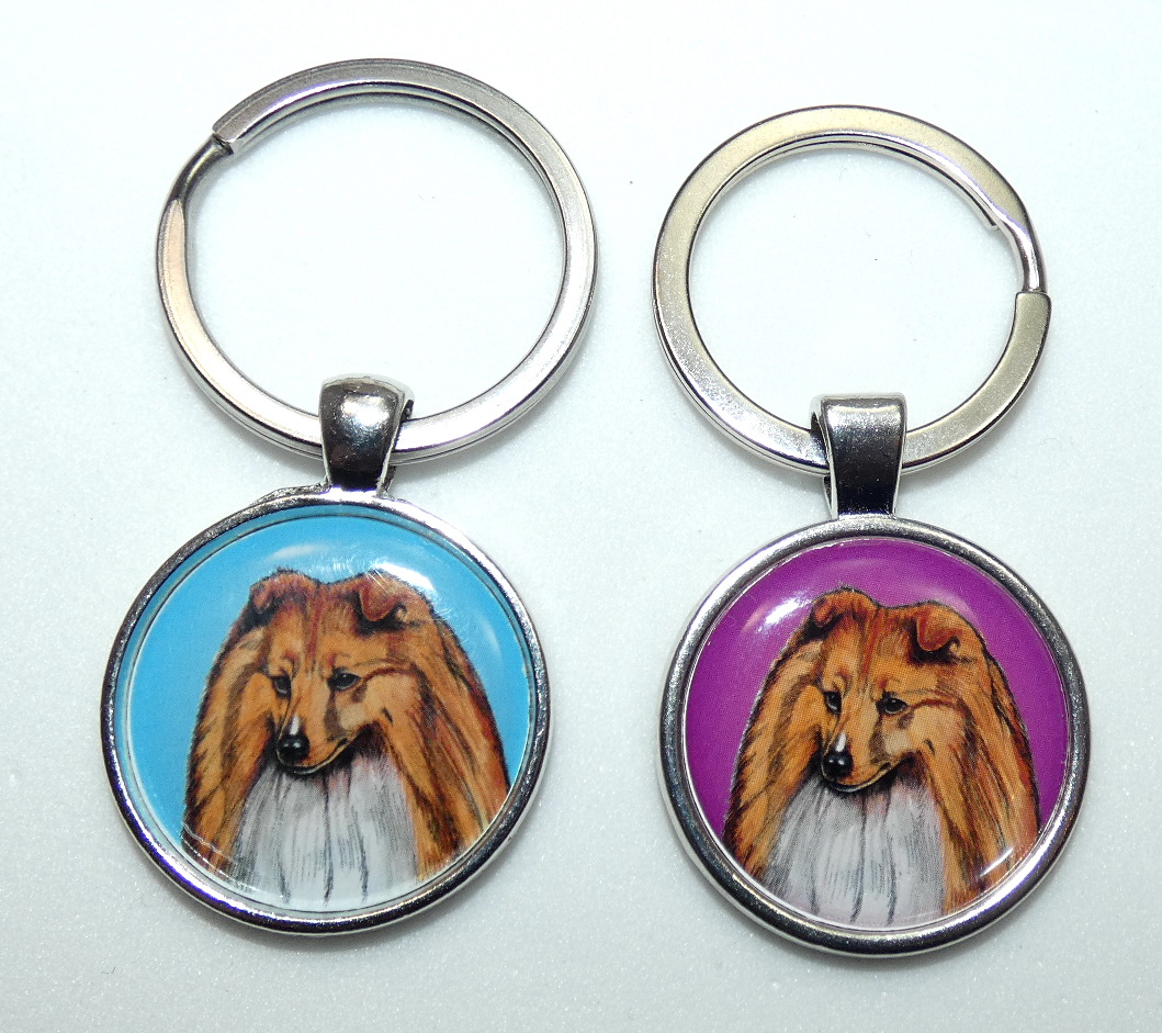 Šeltie zlatobílá - bižuterní přívěsek