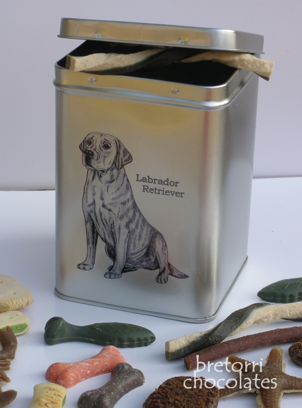 Plechová dóza - labrador čb