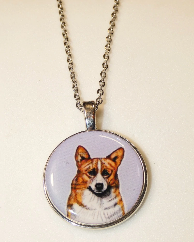 Welshcorgi Pembroke tricolor - bižuterní přívěsek