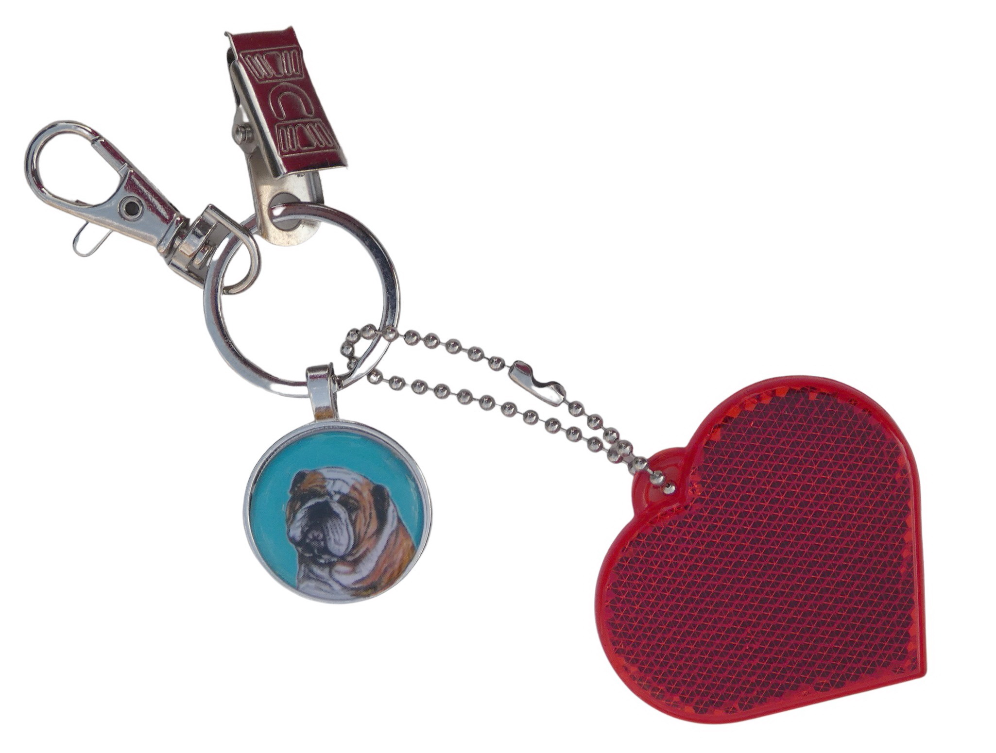 Anglický buldok - bižuterní a reflexní přívěsek 