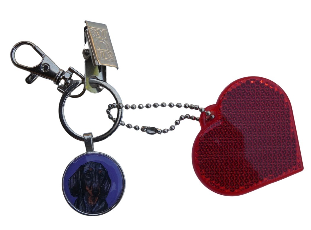 Jezevčík hladkosrstý - bižuterní a reflexní přívěsek