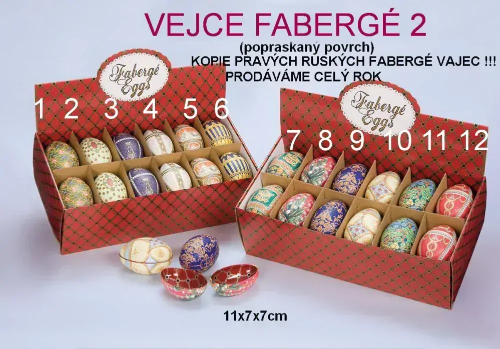 Plechová dózy tvaru Fabergého vejce