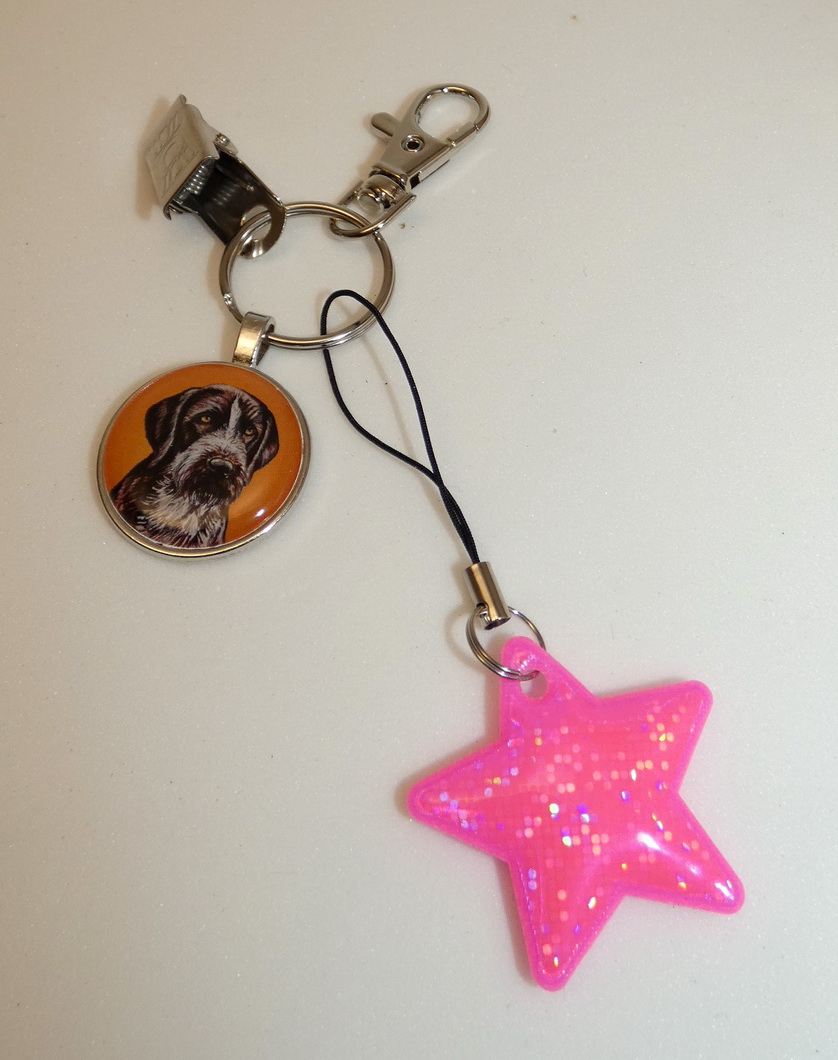 Český fousek - bižuterní a reflexní přívěsek