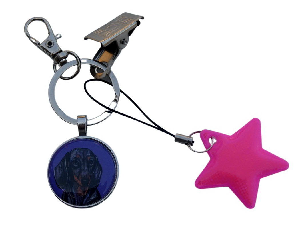 Jezevčík hladkosrstý - bižuterní a reflexní přívěsek