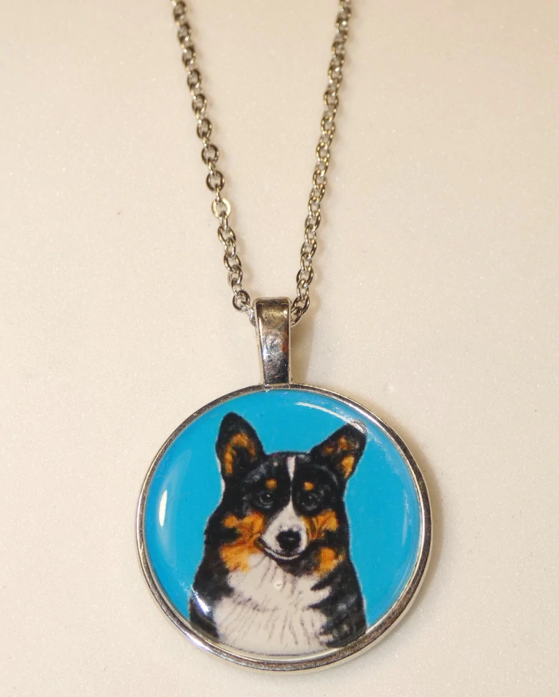 Welshcorgi Pembroke tricolor - bižuterní přívěsek