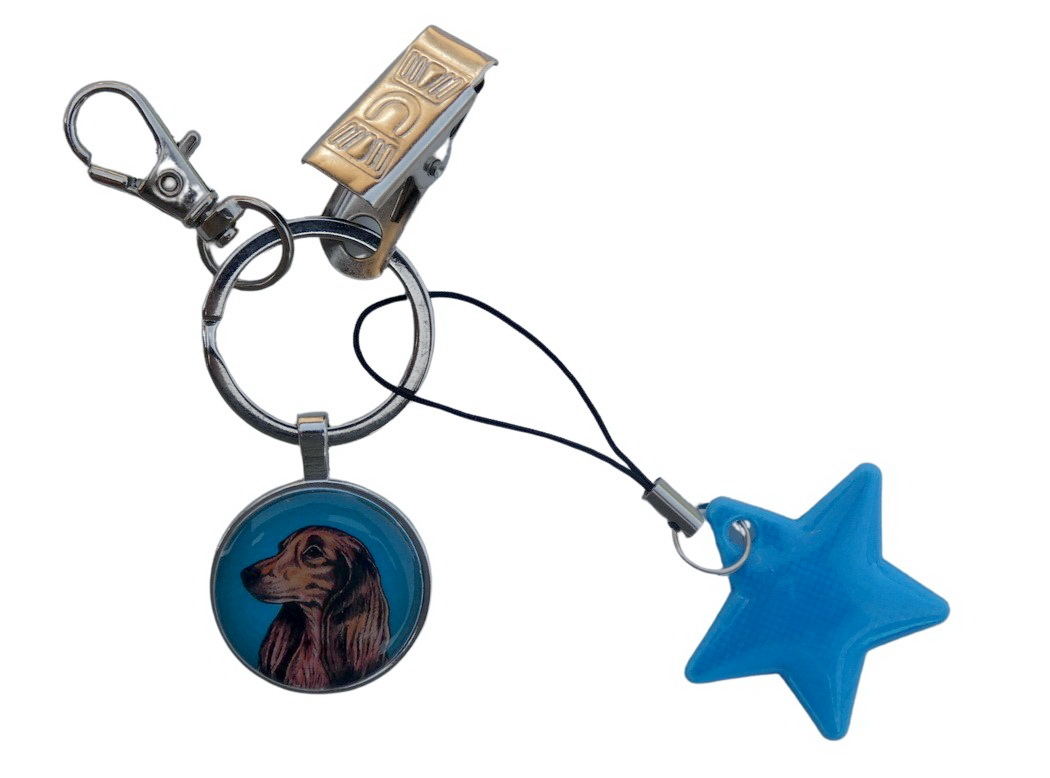 Jezevčík dlouhosrstý - bižuterní a reflexní přívěsek