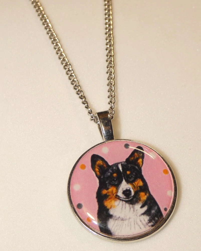 Welshcorgi Pembroke tricolor - bižuterní přívěsek