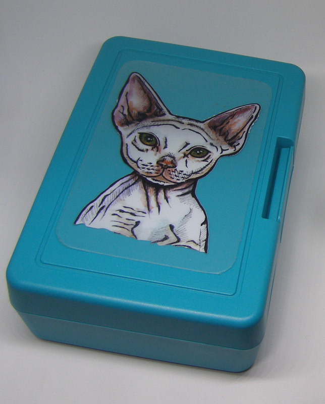 Plastový box - kočka devon rex