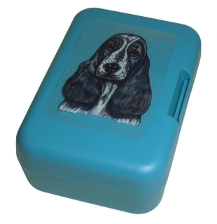 Angl. kokršpaněl - modrý bělouš - plastový box