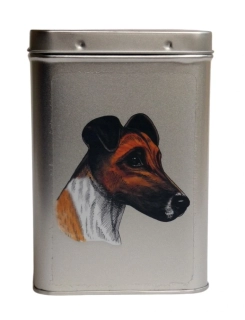 Plechová dóza - foxteriér hladkosrstý
