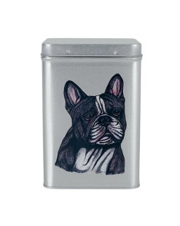 Plechová dóza - francouzský buldoček žíhaný