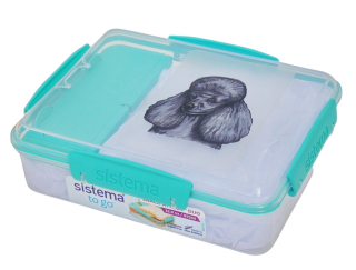 Svačinový box Sistema - pudl stříbrný