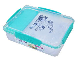 Svačinový box Sistema - mops čb