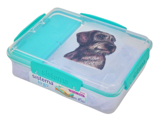 Svačinový box Sistema - jezevčík drsnosrstý barevný