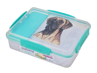 Svačinový box Sistema - německá doga žlutá