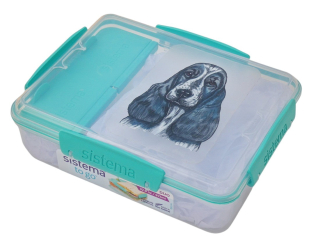 Svačinový box Sistema - angl. kokršpaněl modrý