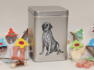 Labrador čb - adventní kalendář pro psy