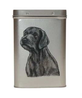 Plechová dóza - slovenský hrubosrstý ohař