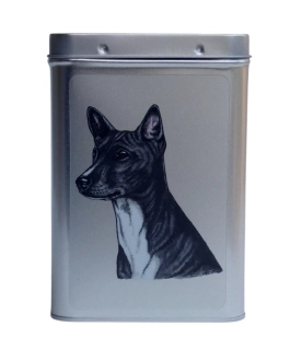 Plechová dóza - basenji černý