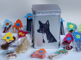 Basenji černý - adventní kalendář pro psy
