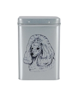 Plechová dóza - pudl čb